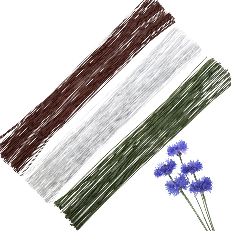 SOCNITC 300 Pcs Floral Wire, 26 Gauge Flower Wire Sticks, Flower Stems 14 inches for DIY Floral Arrangements Floral Arranging Craft Projects Corsages, Wedding Bouquet - Image 1